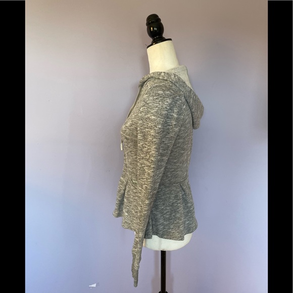 Anthropologie Saturday Sunday Peplum Heather Gray Hoodie Zip Up - Picture 5 of 6